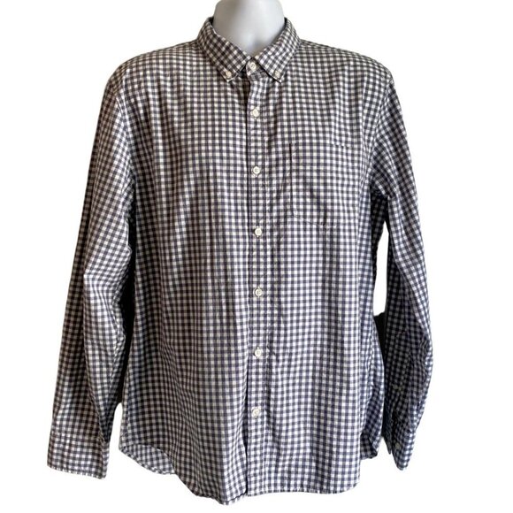 Bonobos Blueish Grey Checkered Long Sleeve Button Down Shirt Slim Fit XL - Picture 1 of 10